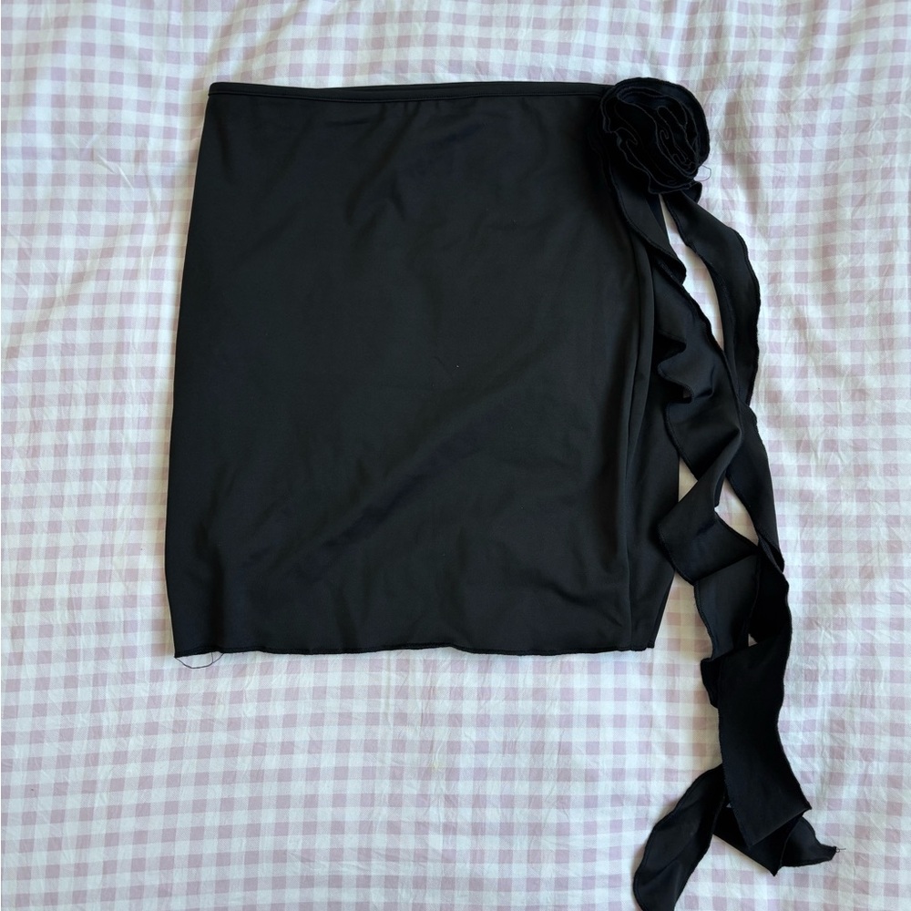 Black Skirt or Top with Flower Detail